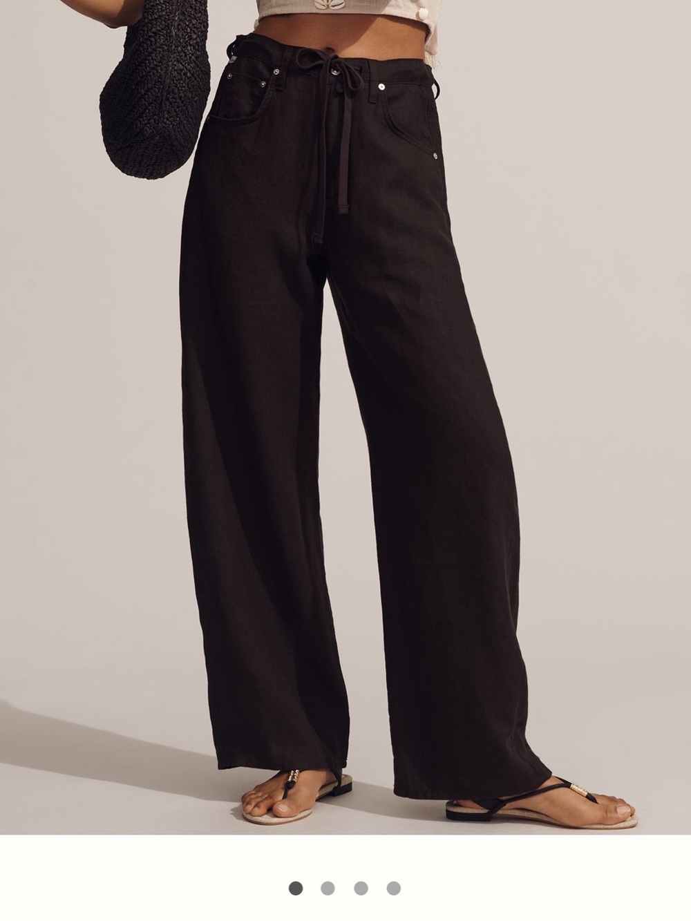 Citizens of Humanity Brynn Linen Drawstring Trouser, Color: Chocolate, Size 29P